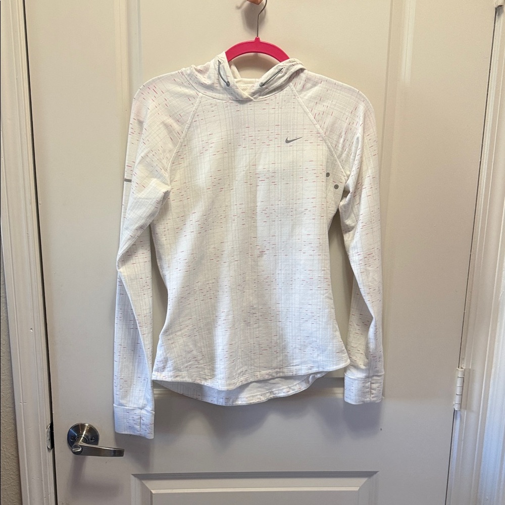Nike White Patterned Hoodie
